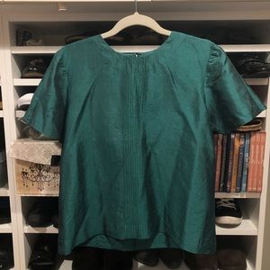 River Thai Silk Top size XL Teal Blue